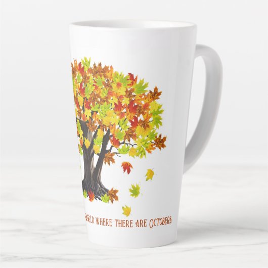 Ik ben zo blij dat ik in een wereld leef. latte mok (Rechterhoek)