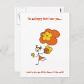 Ik ben zo blij dat ik je ontmoet heb... briefkaart (Voorkant / Achterkant)