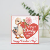Ik ben zo blij dat ik jou heb Aangepaste Valentijn Feestdagenkaart (Staand voorkant)