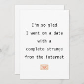 Ik ben zo blij dat ik op een afspraakje ging, Funn Feestdagenkaart (Voorkant / Achterkant)