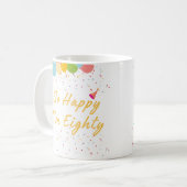 Ik ben zo blij dat ik tachtig ben koffiemok (Voorkant links)