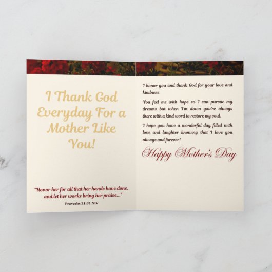 Ik ben zo blij dat je mijn moeder bent (Spreuken 3 Kaart (Binnen)