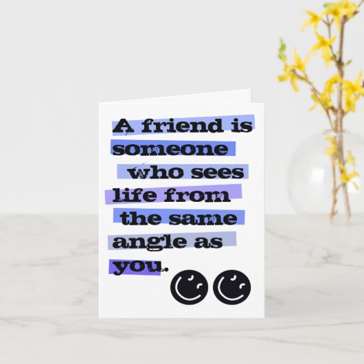 Ik ben zo blij dat je mijn vriend bent - paarse kaart (Gele Bloem)