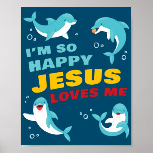 Ik ben zo blij dat Jezus van me houdt, Kinder Dolp Poster