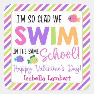 Ik ben zo blij dat we in dezelfde school Valentijn Vierkante Sticker