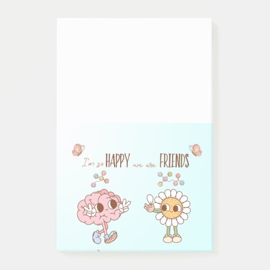 Ik ben zo blij dat we vrienden zijn en gelukkige h post-it® notes (Voorkant)