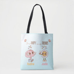Ik ben zo blij dat we vrienden zijn gepersonalisee tote bag