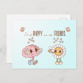 Ik ben zo blij dat we vrienden zijn Serotonine Briefkaart (Voorkant / Achterkant)