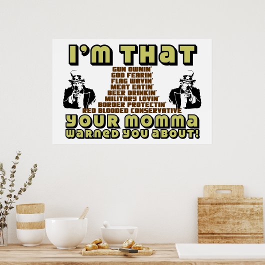 Ik ben zo conservatief poster (Keuken)