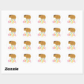 Ik ben zo dankbaar Schattigee Capybara Sticker, ca Ronde Sticker (Vel)