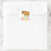 Ik ben zo dankbaar Schattigee Capybara Sticker, ca Ronde Sticker (Tas)