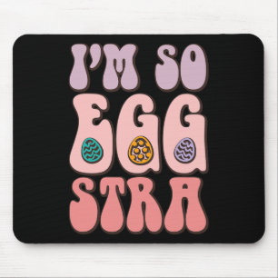 Ik ben zo Egg-stra Schattige Bunny Egg Hunt Retro  Muismat