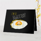 Ik ben zo eggcited, kapot blij en opgewonden eier kaart (Gele Bloem)