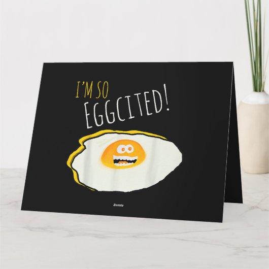 Ik ben zo eggcited, kapot gelukkig en opgewonden e kaart (Achterkant)