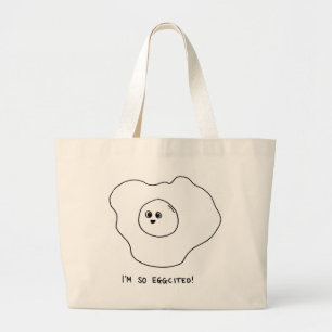 Ik ben zo Eggquote Grote Tote Bag