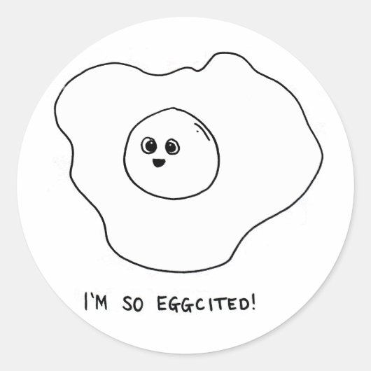 Ik ben zo Eggquote Ronde Sticker (Voorkant)