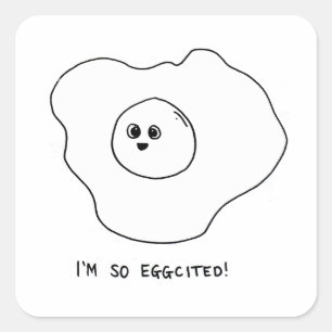 Ik ben zo Eggquote Vierkante Sticker