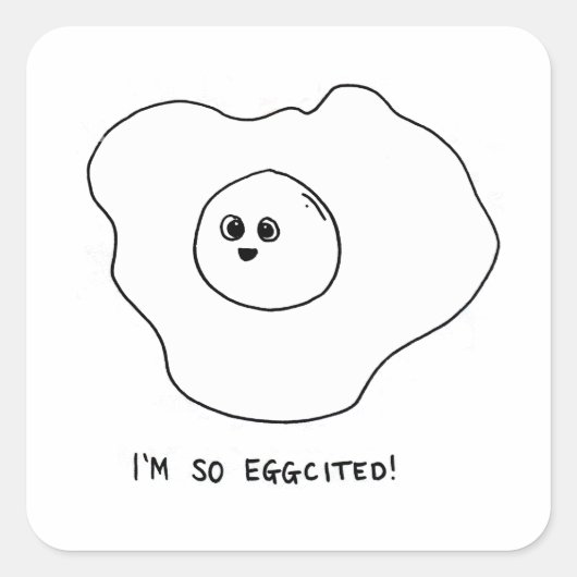 Ik ben zo Eggquote Vierkante Sticker (Voorkant)