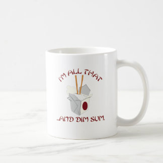 Ik ben zo en Dom Sum. Koffiemok