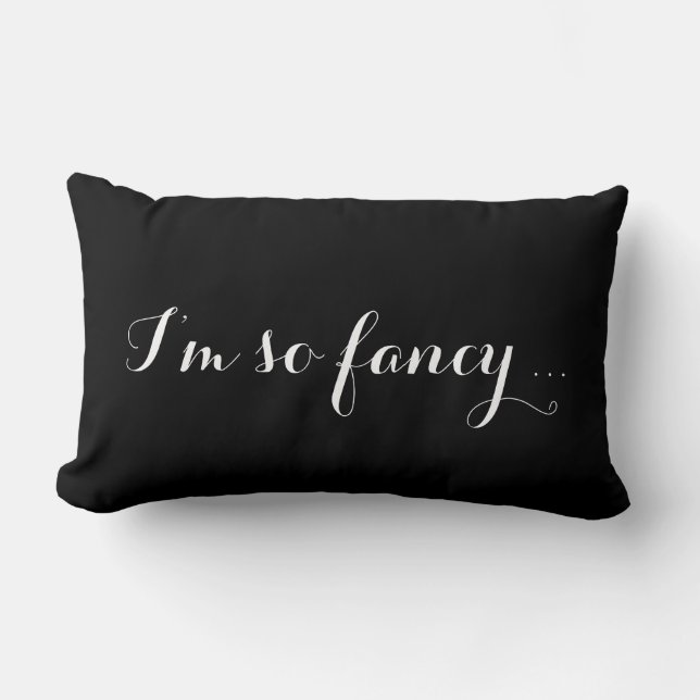 Ik ben zo Fancy - Black & White Pillow Kussen (Voorkant)