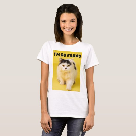 IK BEN ZO FANCY CAT T-SHIRTS (Voorkant volledig)