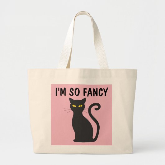 IK BEN ZO FANCY CAT-TASSEN DOEL GROTE TOTE BAG (Voorkant)