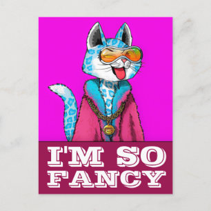 Ik ben zo FANCY KITTY CAT ART BRIEFKAART