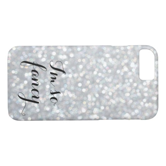 Ik ben zo Fancy Sparkly Silver iPhone 7 Hoesje (Achterkant (Horizontaal))