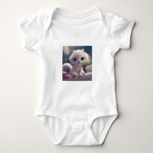 IK BEN ZO FANCY WIT KITTEN GROTE OGEN T-SHIRTS (Voorkant)