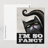 IK BEN ZO FANCY ZWARTE CAT ART BRIEFKAARTEN (Voorkant / Achterkant)