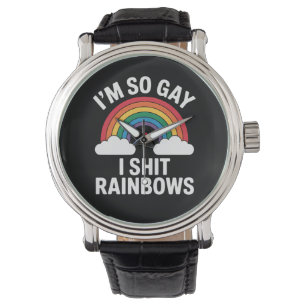 Ik ben zo gay regenbogen grappige LGBTQ Pride Ally Horloge