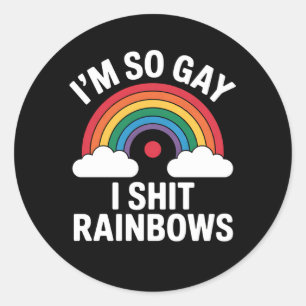 Ik ben zo gay regenbogen grappige LGBTQ Pride Ally Ronde Sticker