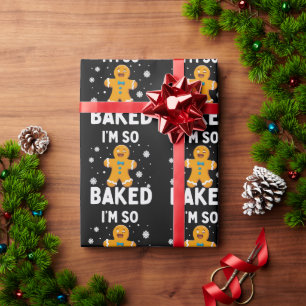 Ik ben zo gebakken kerstman van gemberkoek Kerstko Cadeaupapier