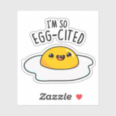 Ik ben zo geciteerd grappig gebakken ei woordspeli sticker (Vel)