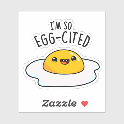 Ik ben zo geciteerd grappig gebakken ei woordspeli sticker (Vel)
