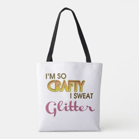 Ik ben zo geestig dat ik glitter canvas tas zweet (Achterkant)