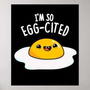 Ik ben zo geletterd Funny Egg Pun Dark BG Poster