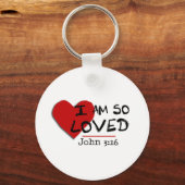Ik ben zo geliefd John 3:16 Sleutelhanger (Voorkant)