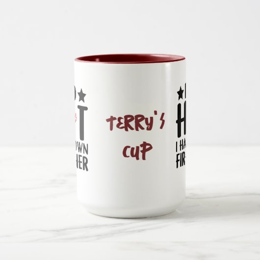 Ik ben zo heet, ik heb mijn eigen ... | Grappige b Mok (Midden)