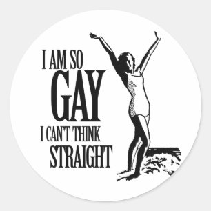 Ik ben zo homo dat ik niet meer helder kan denken ronde sticker