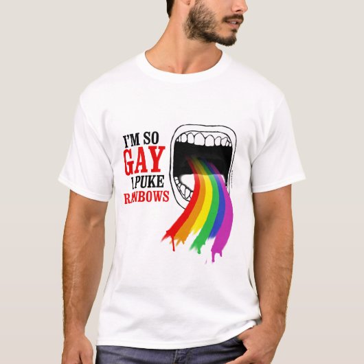 Ik ben zo homo, ik puk Rainbows T-shirt (Voorkant)