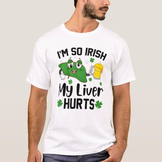 Ik ben zo Iers dat mijn leverhutten Beer St. Patr T-shirt (Voorkant)