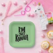 Ik ben zo Kamala Brat Green Meme Papieren Bordje (Feest)