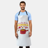 Ik ben zo letterlijk jij Kawaii Fondue Pun T-Shirt Schort (Gedragen)