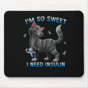 Ik ben zo lief dat ik insuline leuk kat diabetes b muismat