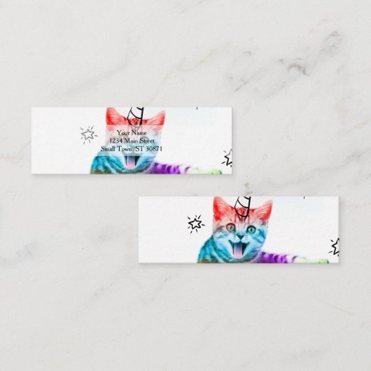 Ik ben zo meowgisch. mini visitekaartje (Voorkant / Achterkant)