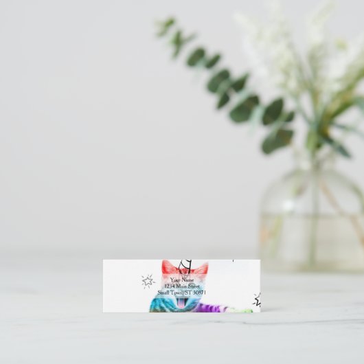 Ik ben zo meowgisch. mini visitekaartje (Staand voorkant)