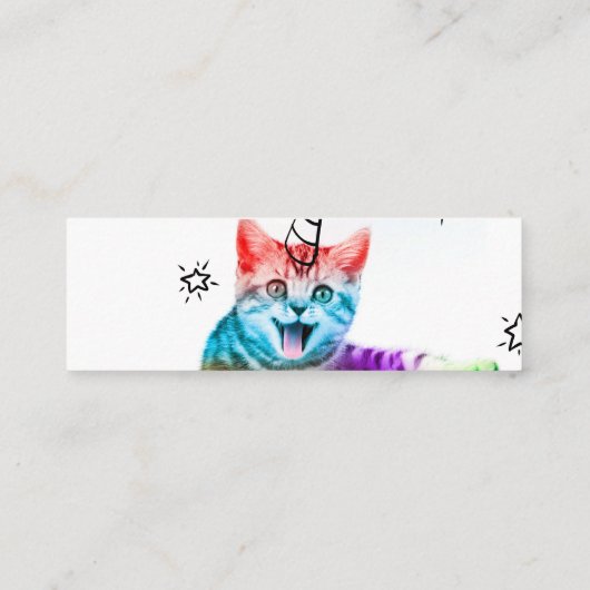 Ik ben zo meowgisch. mini visitekaartje (Achterkant)