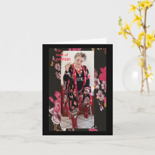 Ik ben zo moe van WINTER! Kaart (Gele Bloem)