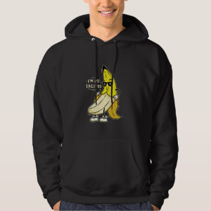 Ik ben zo opgewonden Grappige Banaan Cartoon Stunt Hoodie